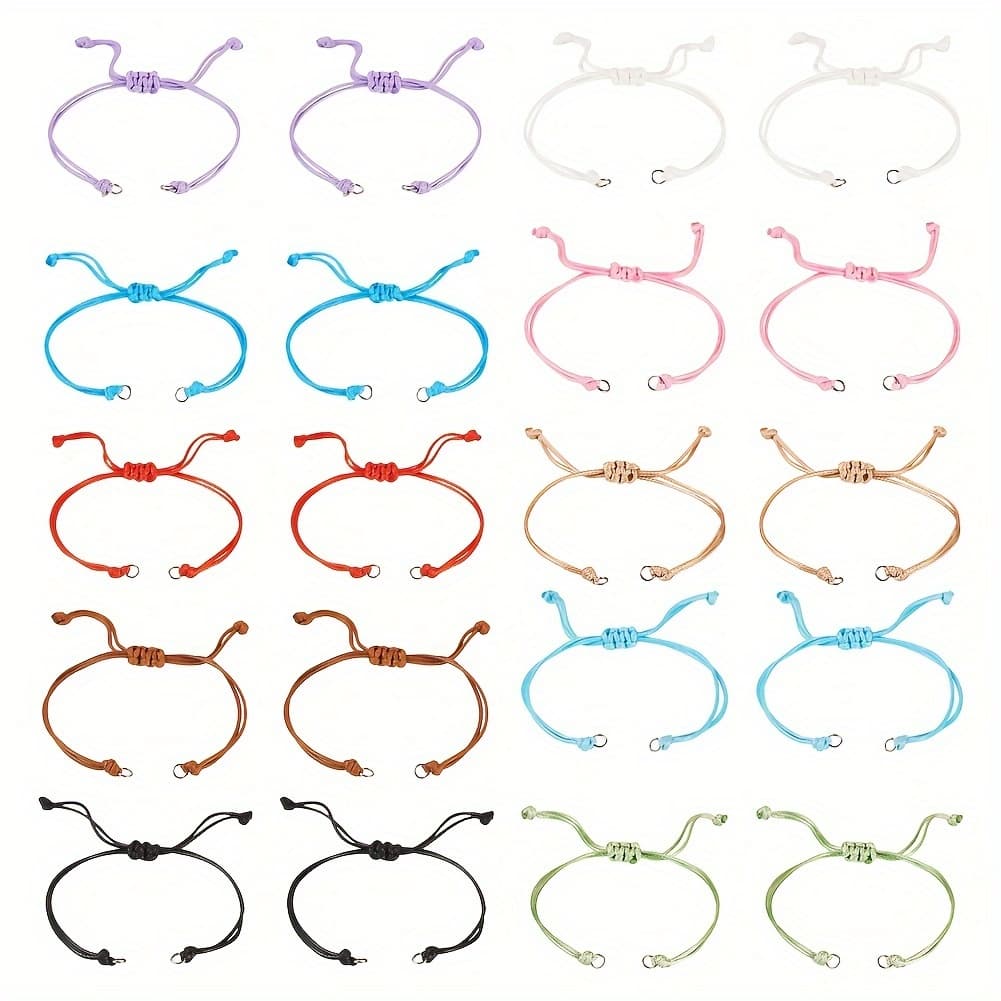 TEMU 50pcs 10-color Waxed Polyester Cord Bracelet Making Set, Mixed Colors, 5.51~11 Inches (14~28cm), 5pcs Per Color, For Jewelry Making & Crafting Supplies