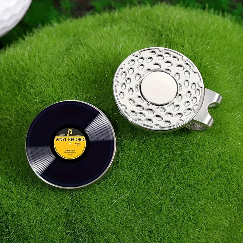 TEMU 1pc Stylish Vinyl Record, Music, Vintage, Classic Magnetic Hat Clip, Iron Golf Ball Marker Additions, Easy For Golfers To Install And Remove
