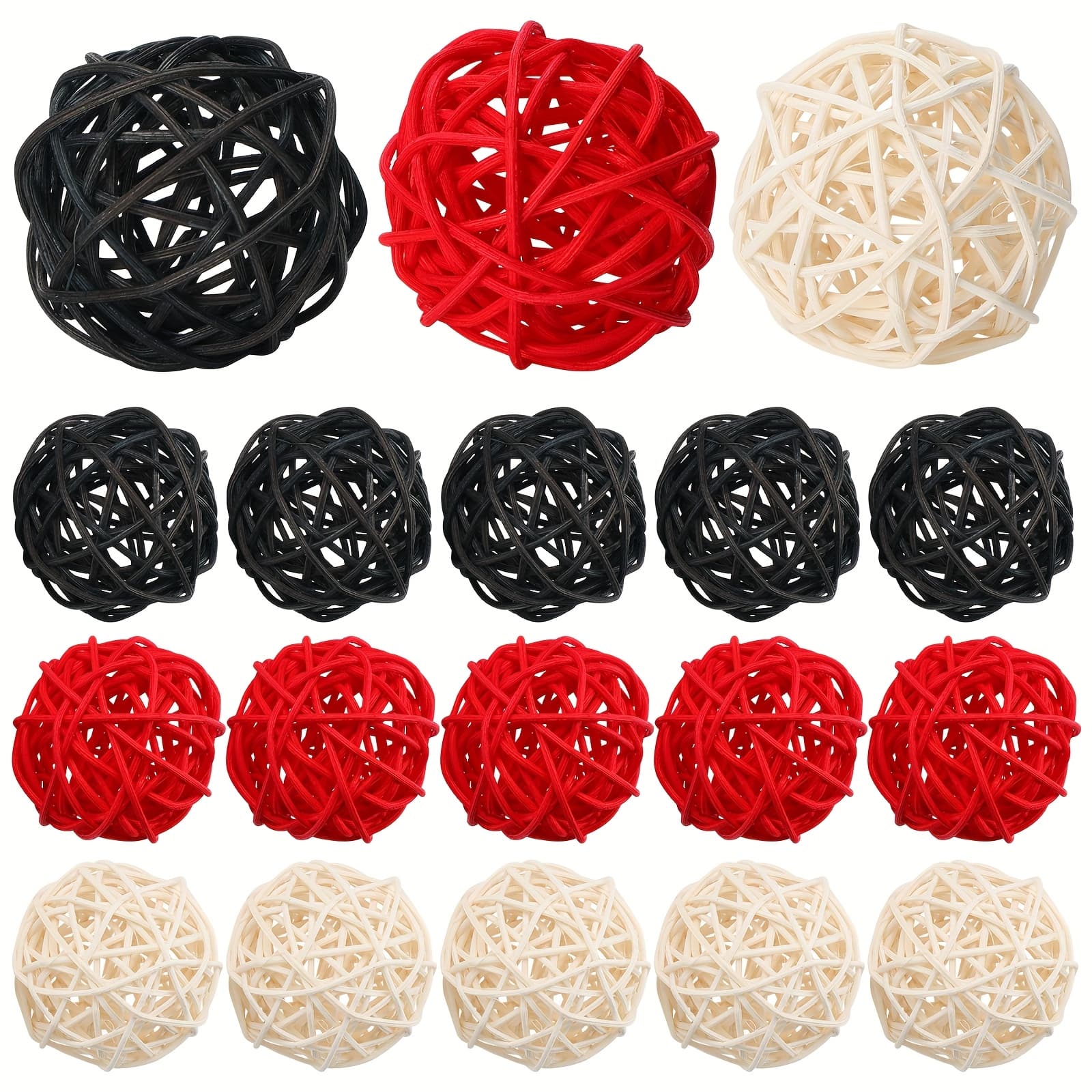 TEMU Set Of 24 Rattan Balls For Halloween Decoration, Perfect For Centerpieces, Vase Fillers, And Home Decor, Suitable For Festivals, Graduation Parties, And Weddings