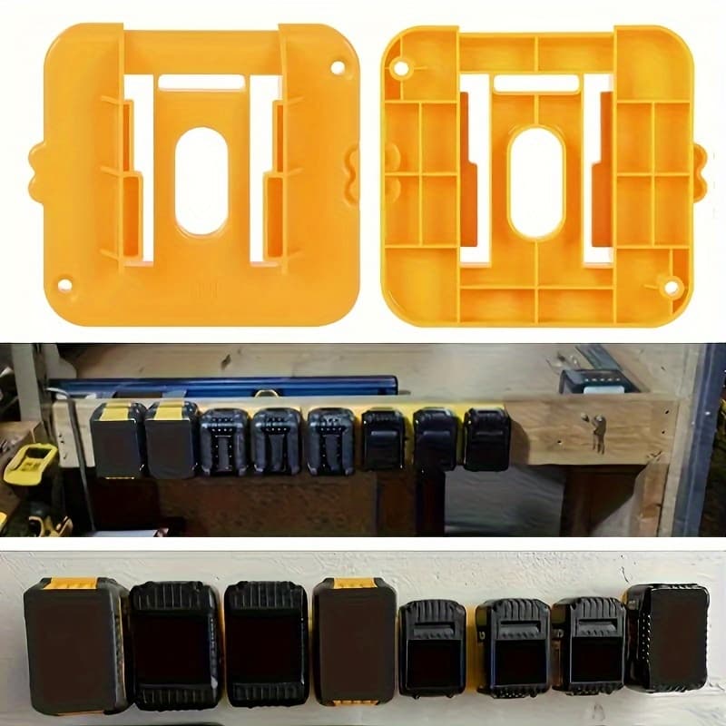 TEMU 2 Durable Abs Plastic Battery Holders For 20v/60v Dcb200 Base Storage - Wall-mounted Brackets For Organizing Tool Additions - Perfect For And !