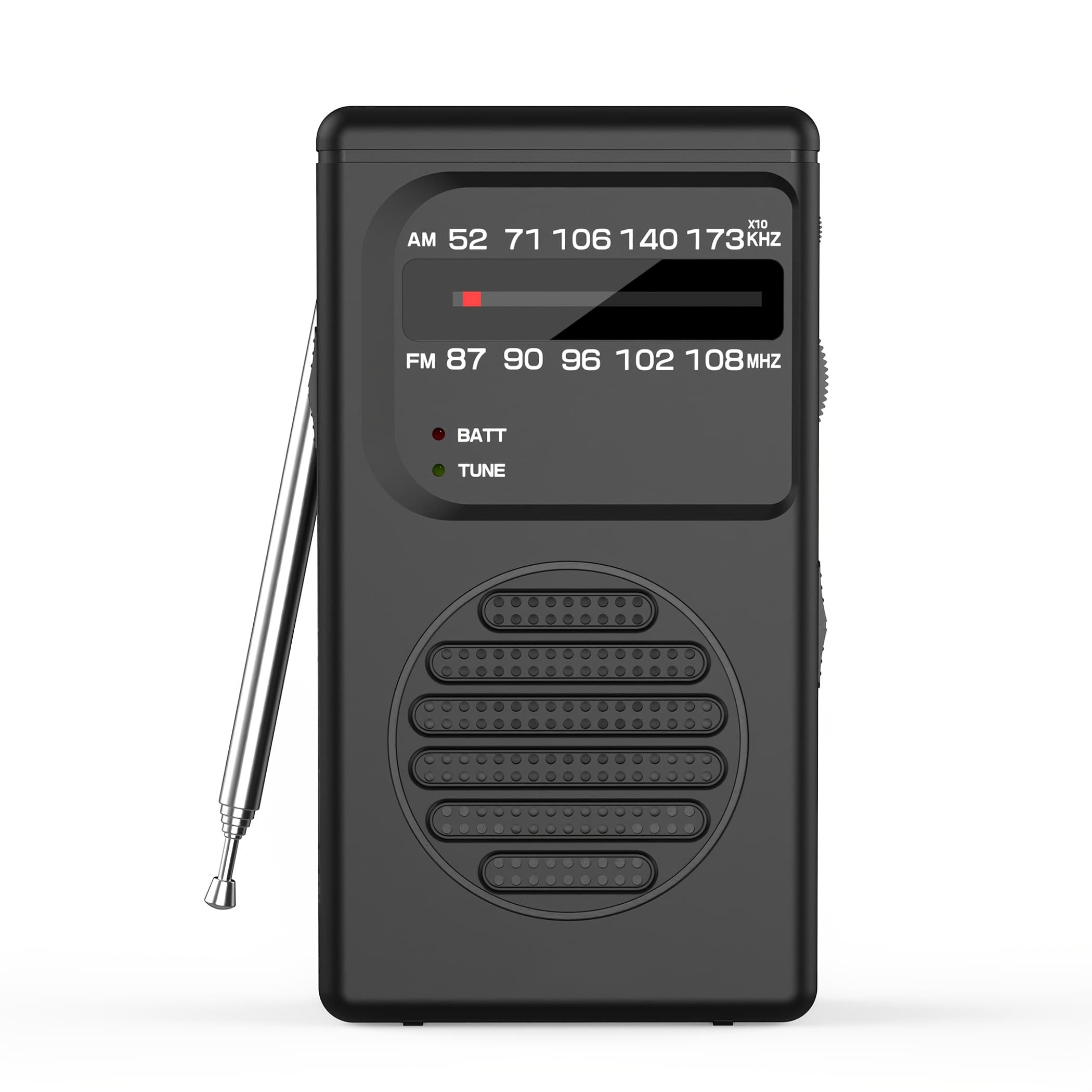 TEMU Portable Am Fm Radio, Battery Operated Radio Transistor Radios With Best Reception, Pocket Size Radio With Back Clip, Flashlight, 3.5mm Earphone Jack, Tuning Light, For Or Emergency