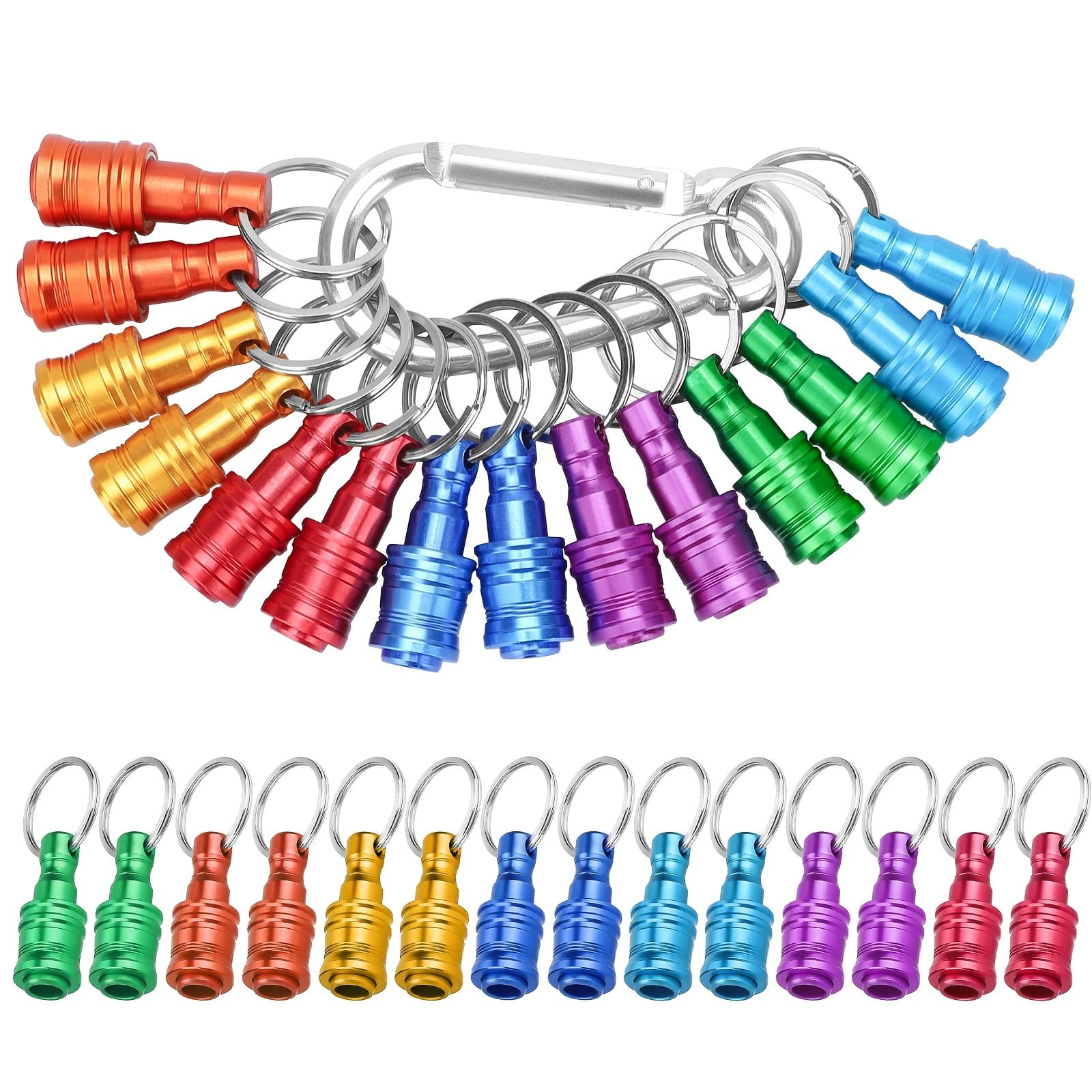 TEMU 14pcs Screwdriver Bit Holder With Keychain, 1/4" Hex Shank, Quick Change Bit Holder Extension Bar, Gifts For Men