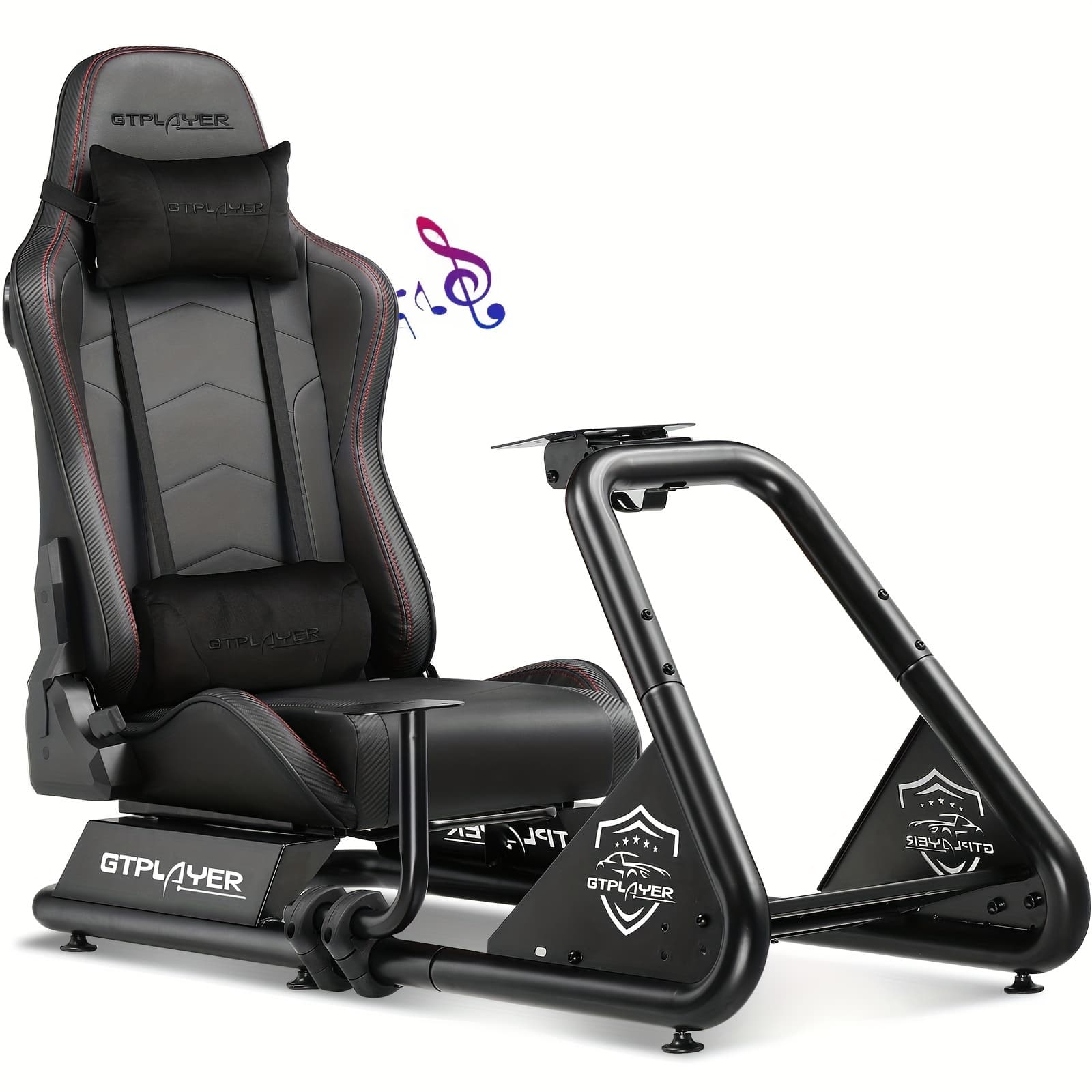 TEMU Racing Simulator Cockpit With Seats, Reclining Seats And Super Strong Alloy (with Speakers, Manual)