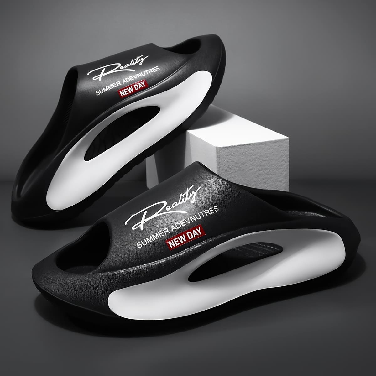 TEMU Slippers For Men, Indoor Sandals For Men, Non-slip Breathable Comfortable Shower Slippers, Open-toe Bathroom Slippers,, Slides For Men,, Men Slippers,, Mens Slippers,, Slippers