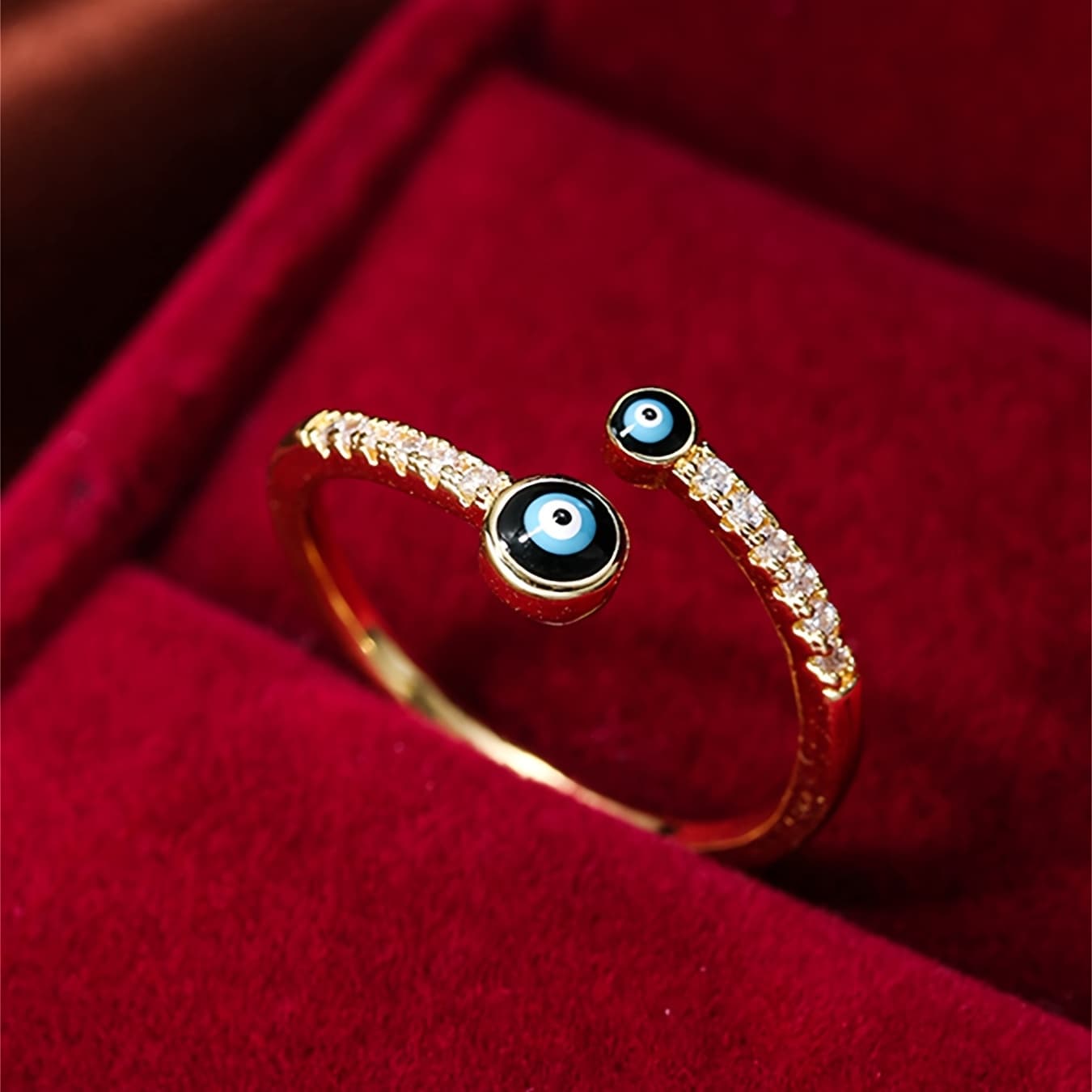 TEMU 1pc Minimalist Niche Fashion Cute Evil Eye Adjustable For, Index Finger Ring