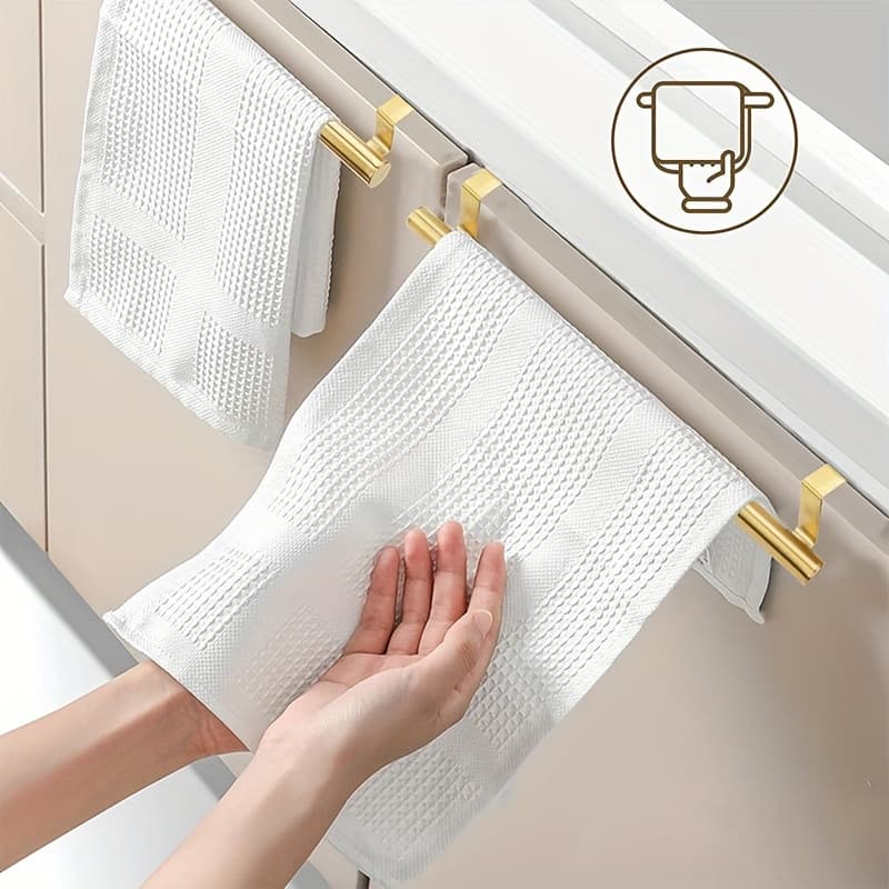TEMU 1pc Modern Stainless Steel Towel Rack - , No Drilling, Rust Proof, Durable Single Pole, Used For Bathroom Door Cabinets - Wall Mounted Towel Rack Accessories