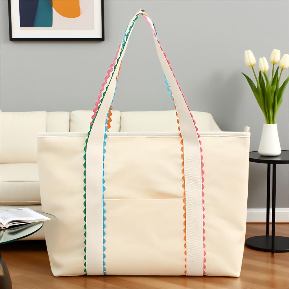 TEMU Large Tote Bag For Women, Canvas Tote Bag For Work And School Large Storage Bag For Women