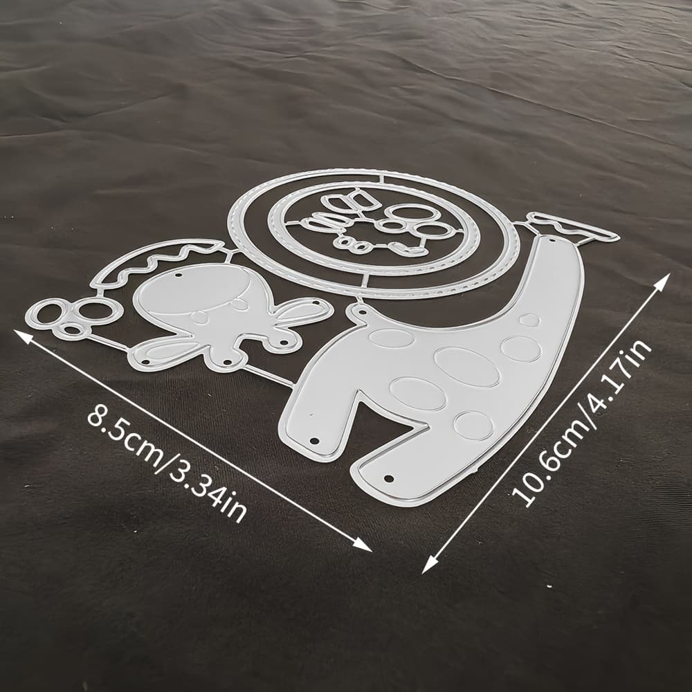 TEMU 1pc Giraffe Metal Cutting Die, Silver-gray, Fantasy Theme, Suitable For Scrapbooking, Embossing, Handmade Greeting Card Making, Gift Card Making