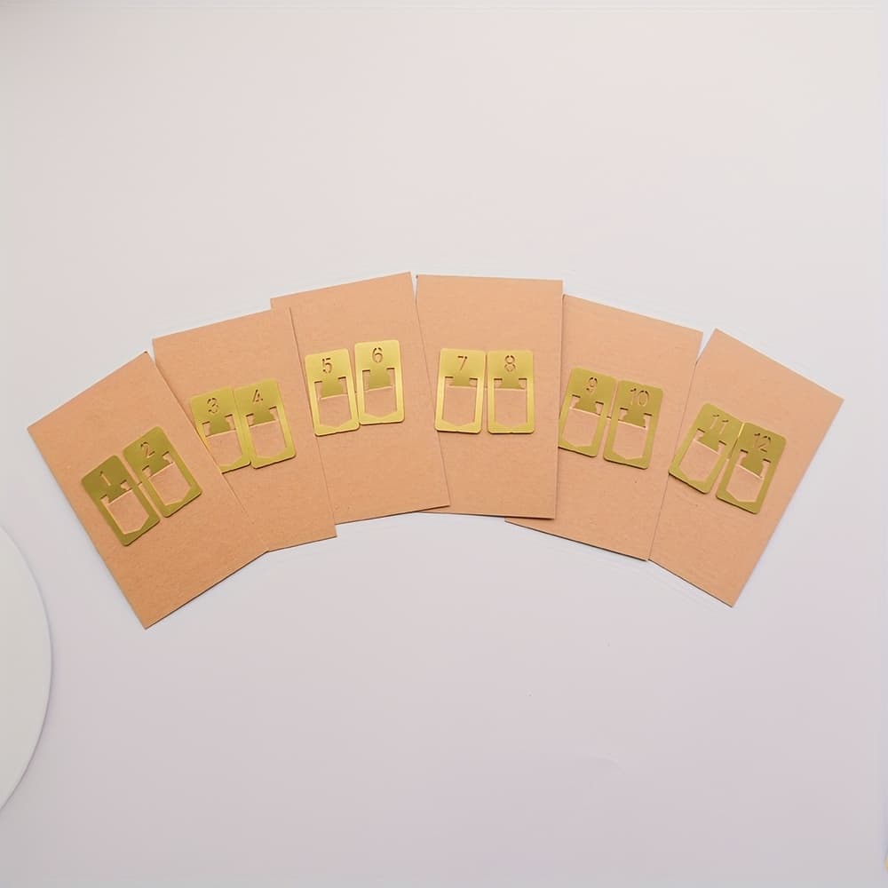 TEMU 12pcs Copper Bookmark- Retro Brass Bookmarks For Weekly/monthly Planner Accessories Vintage Stationery