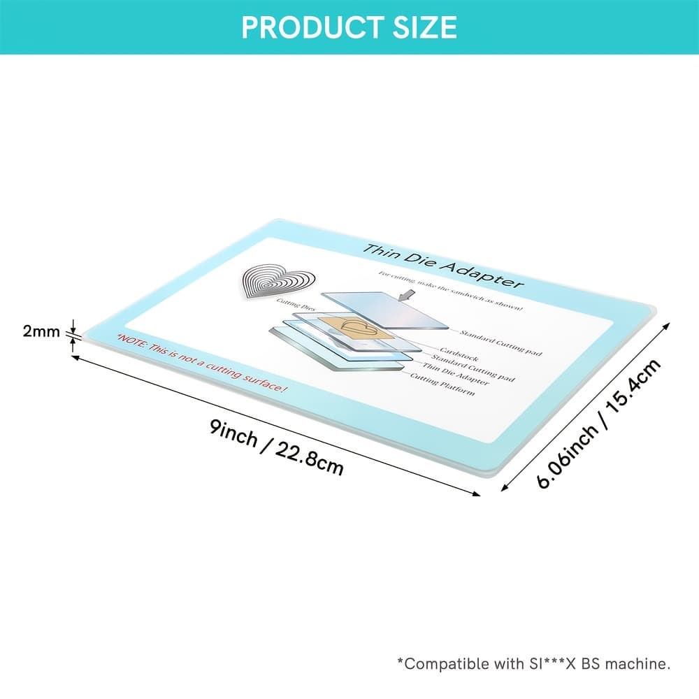 TEMU 1pc 9x6inch/22.8x15.4cm Thin Die Adapter For Die Cutting Machine; Pc Plastic Standard Adapter Pad