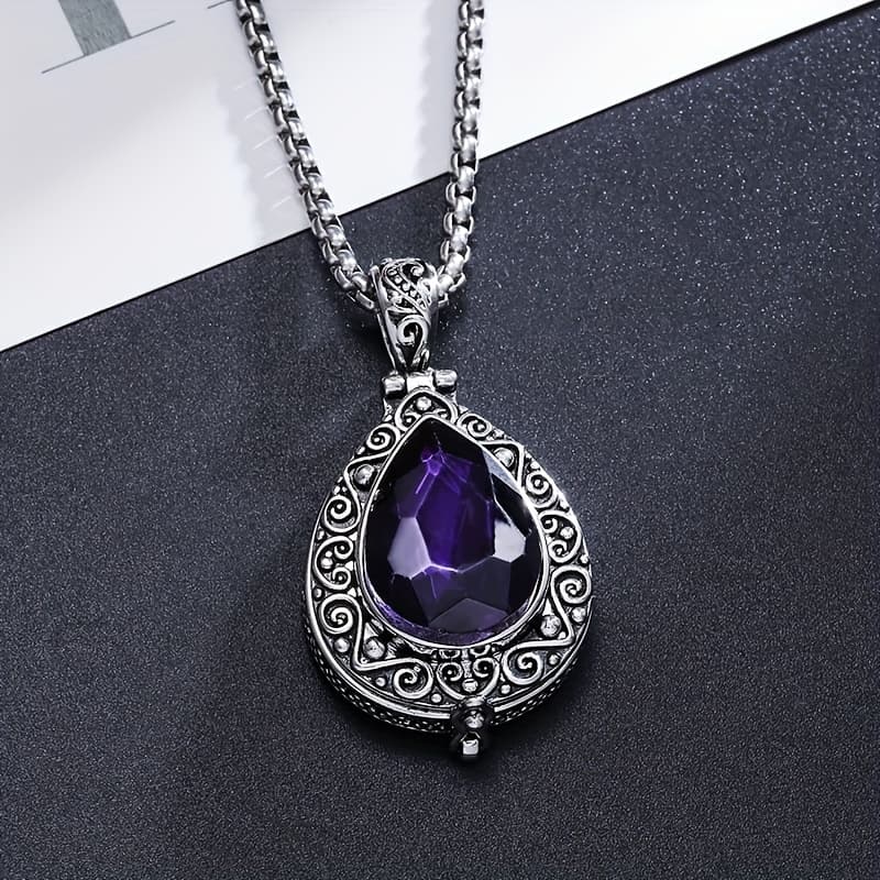 TEMU Drop-shaped Amethyst Necklace Pendant To Exquisite Clothing Additions Women's Gifts
