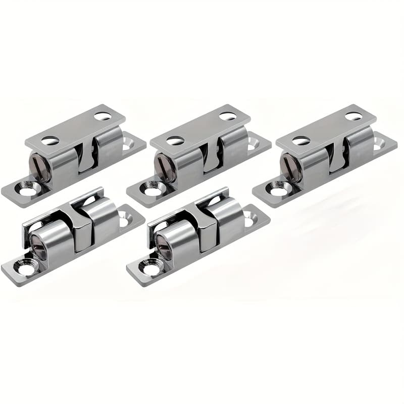 TEMU 5pcs 40mm Double Ball Door Latch Lock For Furniture Cabinet Closet Door Adjustable Tension Latch Brass Door