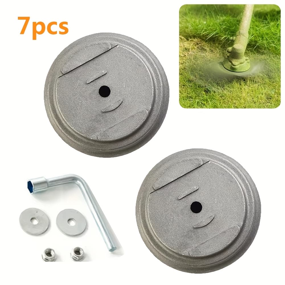 TEMU 7pack Electric Lawn Mower Blade Base Set | Sturdy Replacement Guard Cover, Parts For Garden Tools | Additions For Lawn Mowers, Equipment For Outdoor Gardening