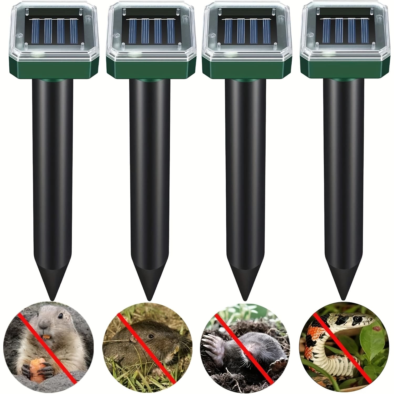 TEMU Solar - Powered Technology Repellent (8 - Pack, Upgraded): Moles, , And Insects In Your Yard With Repellent Spikes, Keep Burrowing Animals At Bay