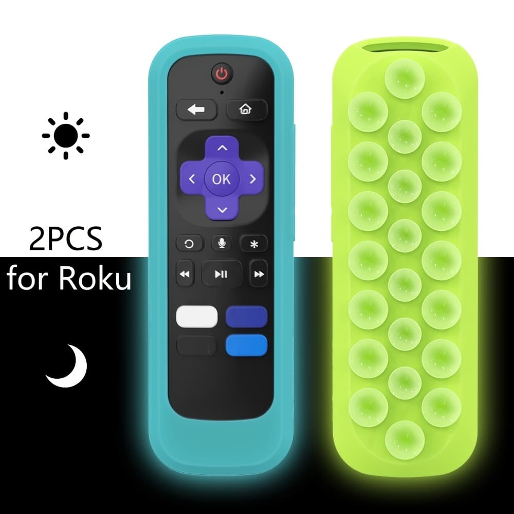 TEMU Remote Control Case For Tv/players/voice Remote(without Headphone Jack), Glow In The Dark Remote Cover With Suction Cup For 4k+ Hd Streaming Stick 4k Premiere Le Se Devices Remote(non-universal)