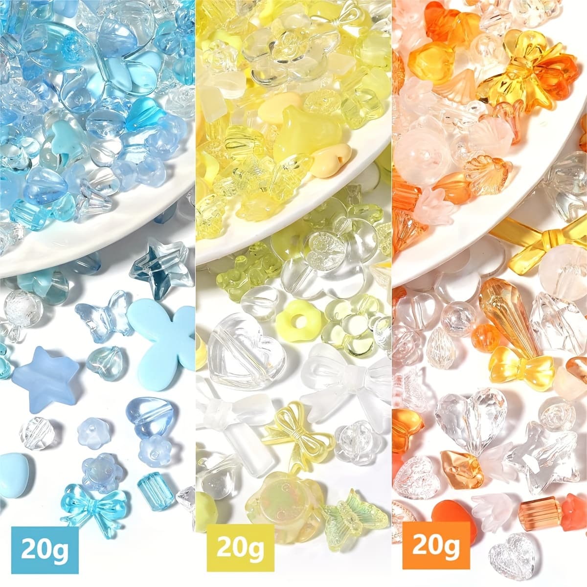 TEMU 60g 9 Colors Mixed Cute Acrylic Beads For Jewelry Making Acrylic Beads For Bracelets Making Flower Beads Bulk Necklaces Diy Bead Pen Mobile Phone Chains