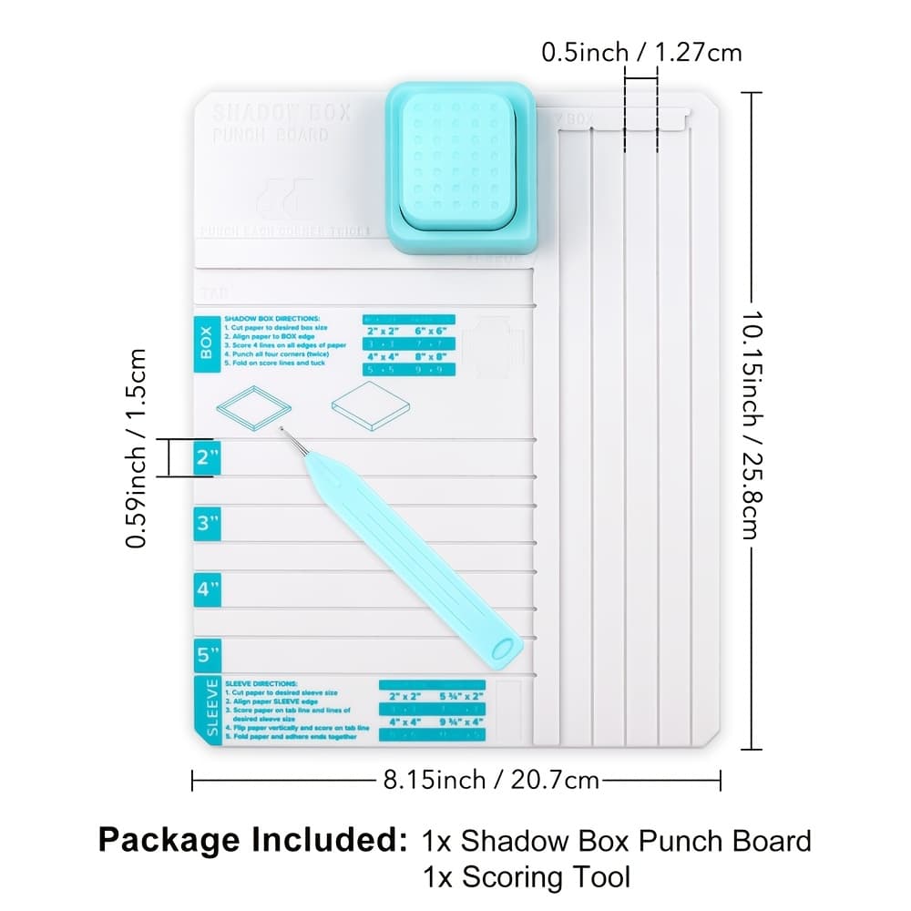 TEMU Shadow Box Punch Board For Making Shadow Boxes And Sleeves, Art Crafts Supplies Cutting Tools To 2in, 3in, 4in, And 5in Shadow Boxes