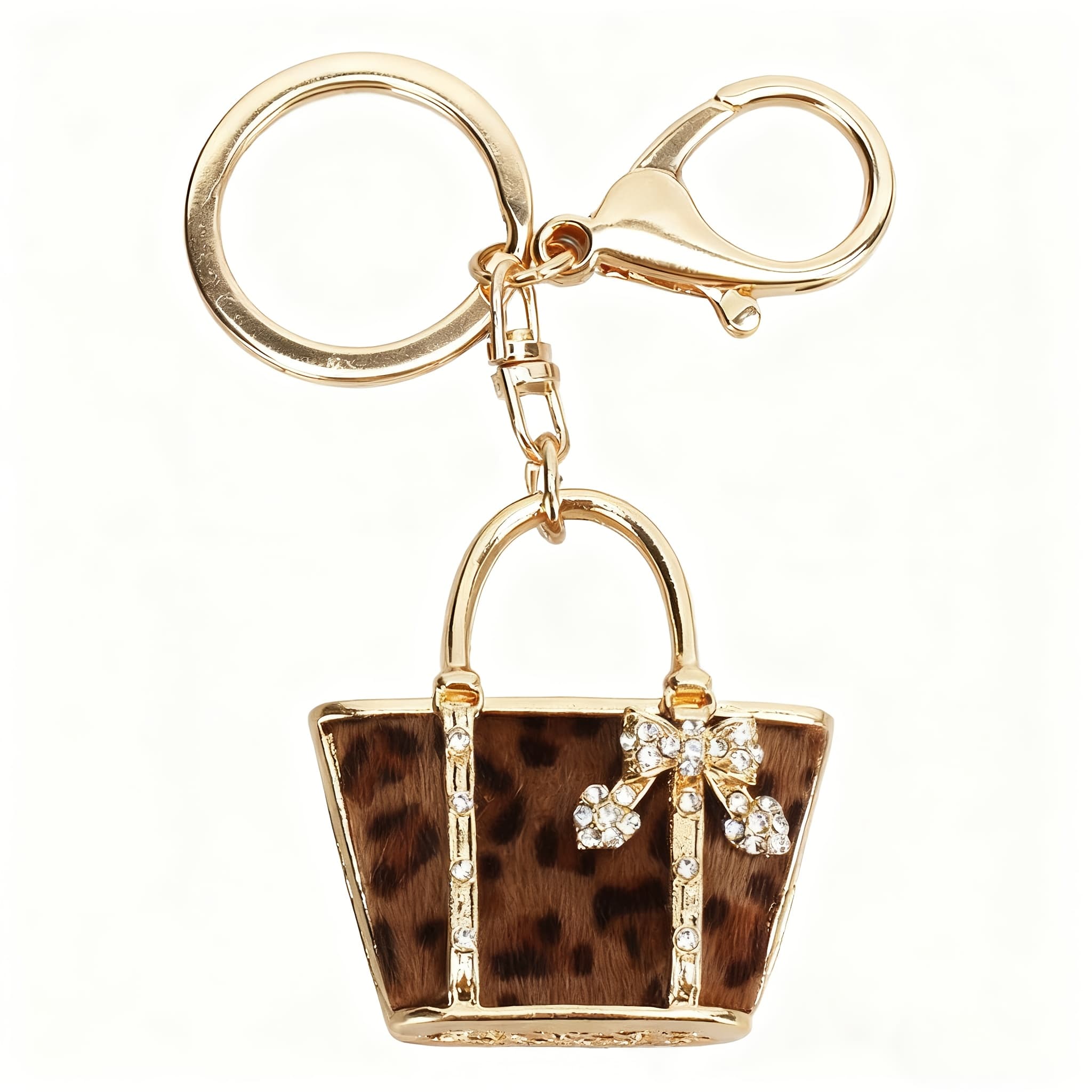 TEMU Leopard Print Bag Shape Keychain Car Keychain Wallet Key Chain Velvet Painting Oil Decorations For Women Purse Charms For Handbags Purse Charms And Accessories