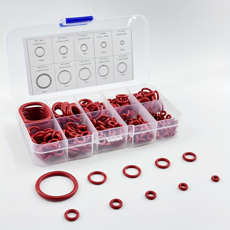 TEMU O-ring Silicone Seal Set, Heat-resistant And Oil-resistant O-ring , Suitable For Automotive Repair, Water Pipe Sealing, And Gas/air Connector Maintenance