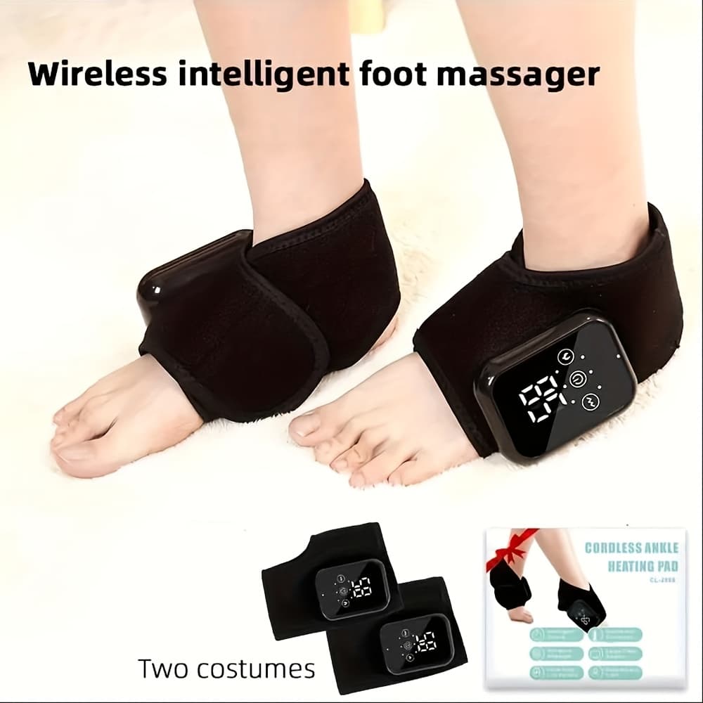 TEMU 2pcs 3 Heating Levels Heated Ankle Brace With Vibration, Usb Rechargeable Foot Heating Pad For Foot Massager And 3 Vibration Adjustable