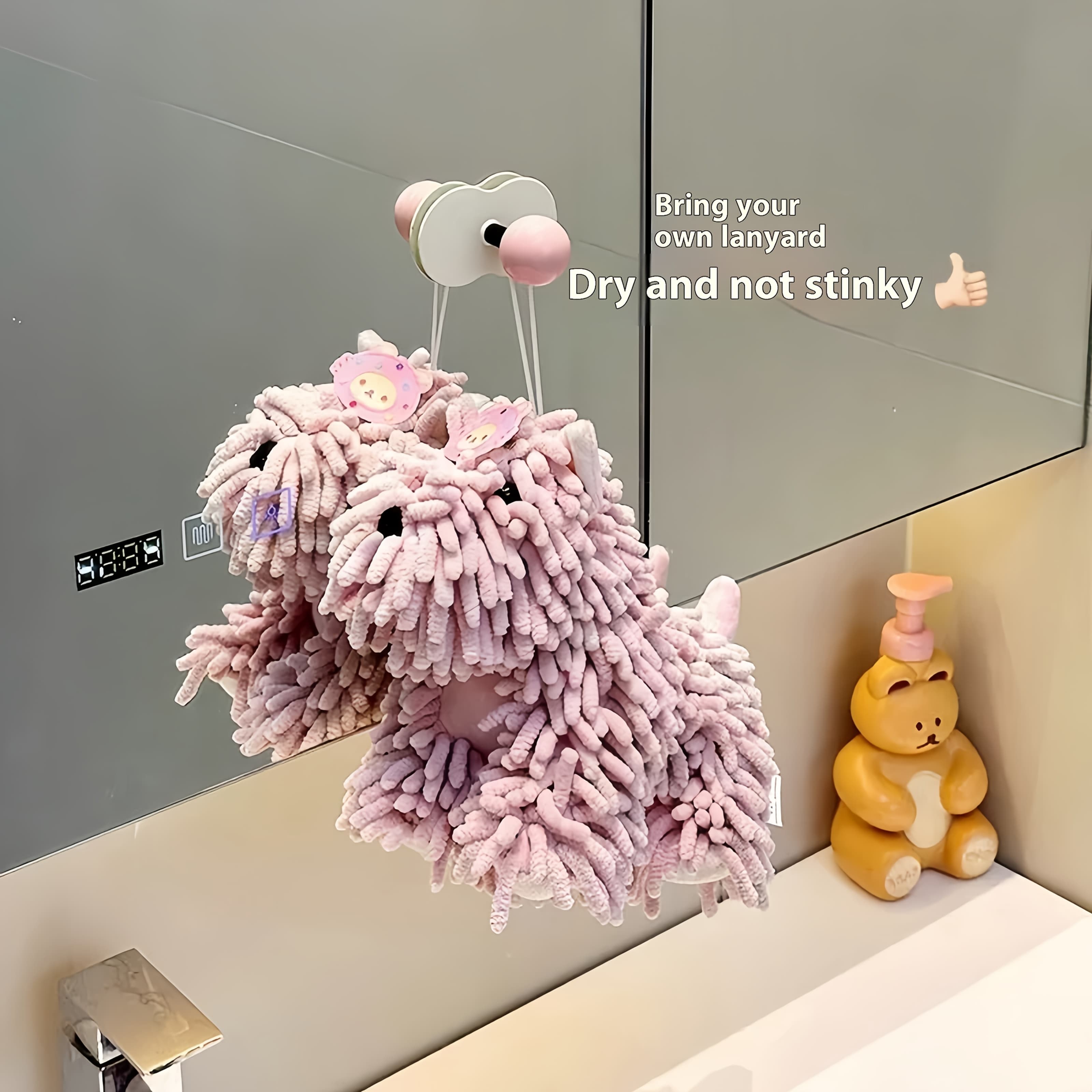 TEMU A Hanging Style Hand Towel, Cute Cartoon Little Dog Doll Hand Towel, Super Absorbent Hand Towel For Kitchen And Bathroom, Reusable Cleaning Cloth For Household Scenes Such And Bathroom