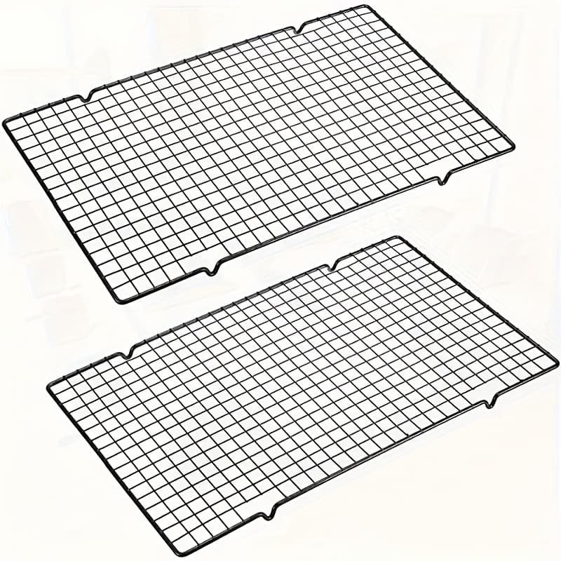 TEMU 1pc/2pcs Steel Baking Rack, Oven Safe Cooling Rack For Cooking And Baking, Black Rack And Metal Rack Cooling Rack For Baking, Grilling, Drying