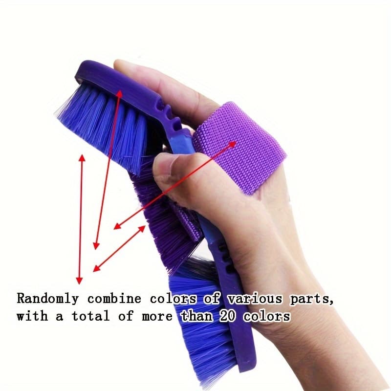 TEMU 1pc Random Color Versatile Soft Bristle Horse Brush - , Multi-angle Grooming Tool For Horses, Cows - Ideal For Bathing And Cleaning