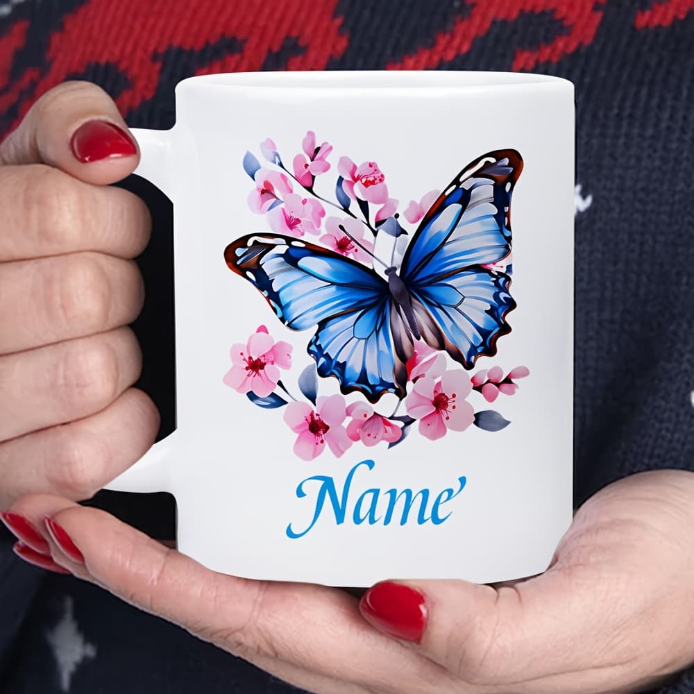 TEMU 1 11oz Ceramic Mug, Customized With A , Perfect For Coffee. This ' And Flower' Mug An Christmas Present For, , Daughters, Parents, And Coworkers, Suitable For Christmas, Halloween, Birthdays