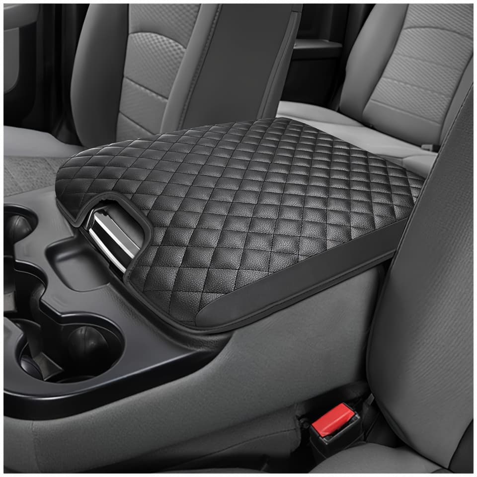 TEMU Car Center Console Cover For For 1500 2500 3500 & (2013-2024) | Scratch-proof, , Full Protection | Black Stitching Design