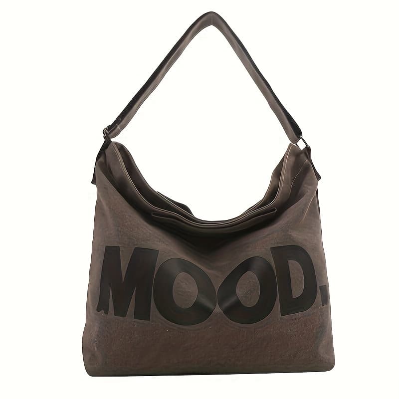 TEMU Large-capacity Canvas Bag With A Easy And Versatile Design, Suitable For Students, Featuring -shoulder Crossbody Style