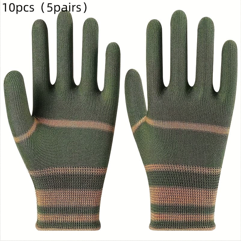 TEMU 10pcs Heavy-duty Nylon Gloves With Elastic Wrist Closure - One-size-fits-most Suitable For Outdoor Activities, Fishing, Camping, Hunting | Machine Washable, Durable & Easy--purpose Hand For &