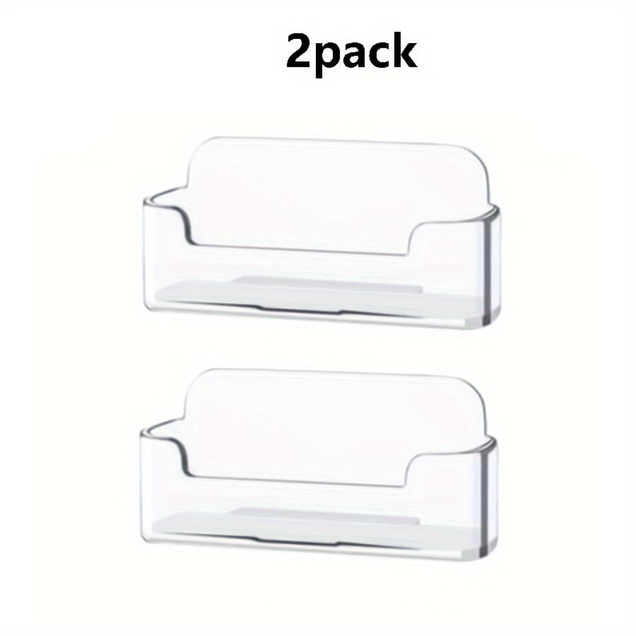 TEMU 2pack Transparent Plastic Business Card Holder, Acrylic Business Card Display Stand Business Card Holder, Suitable For 30-40 Business Cards
