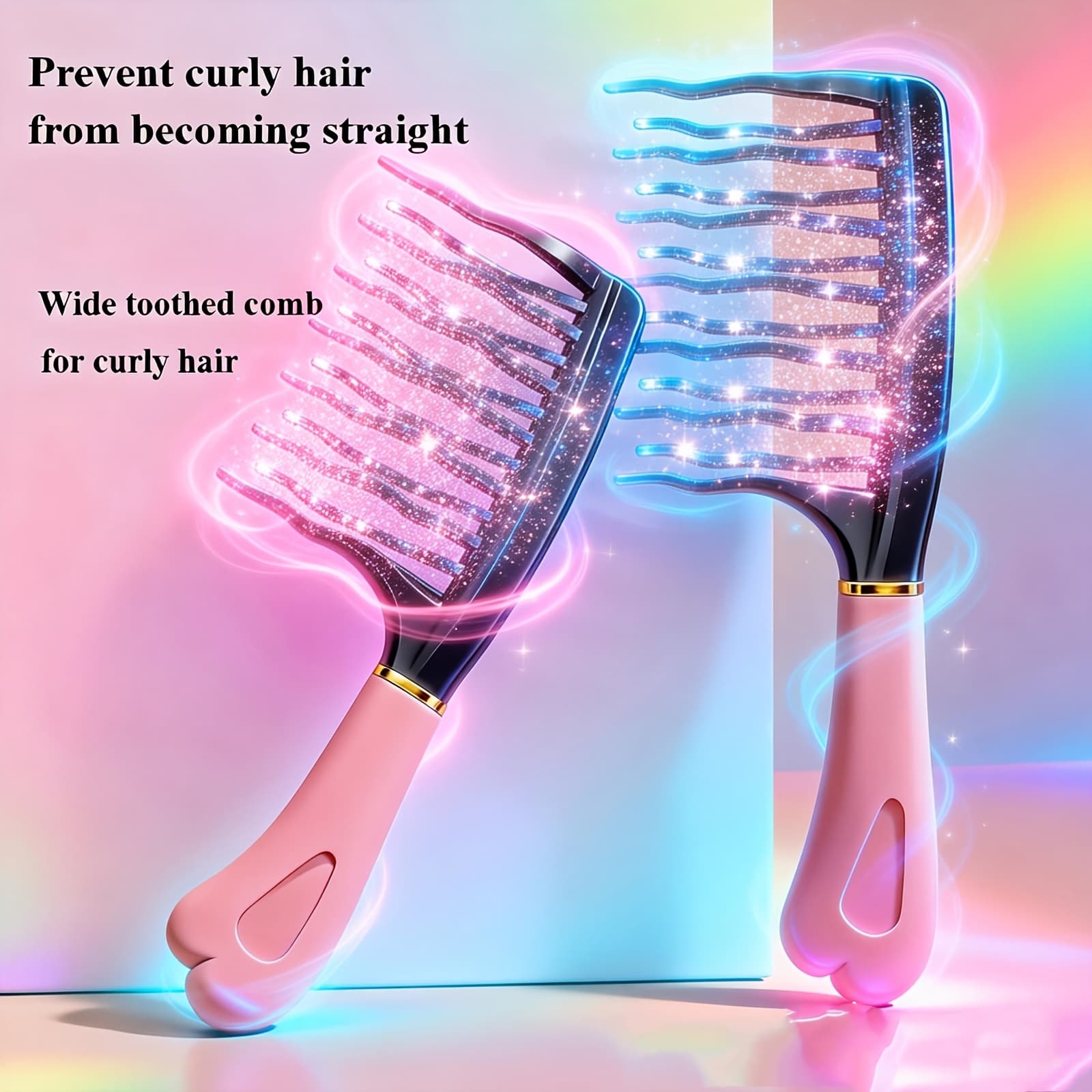 TEMU 1pc Wide Tooth Comb For Detangling, Ergonomic Handle And Abs Material, Gentle Styling Comb For Wet And Dry Hair, Scalp Massage Comb, Hair Comb For Women Men