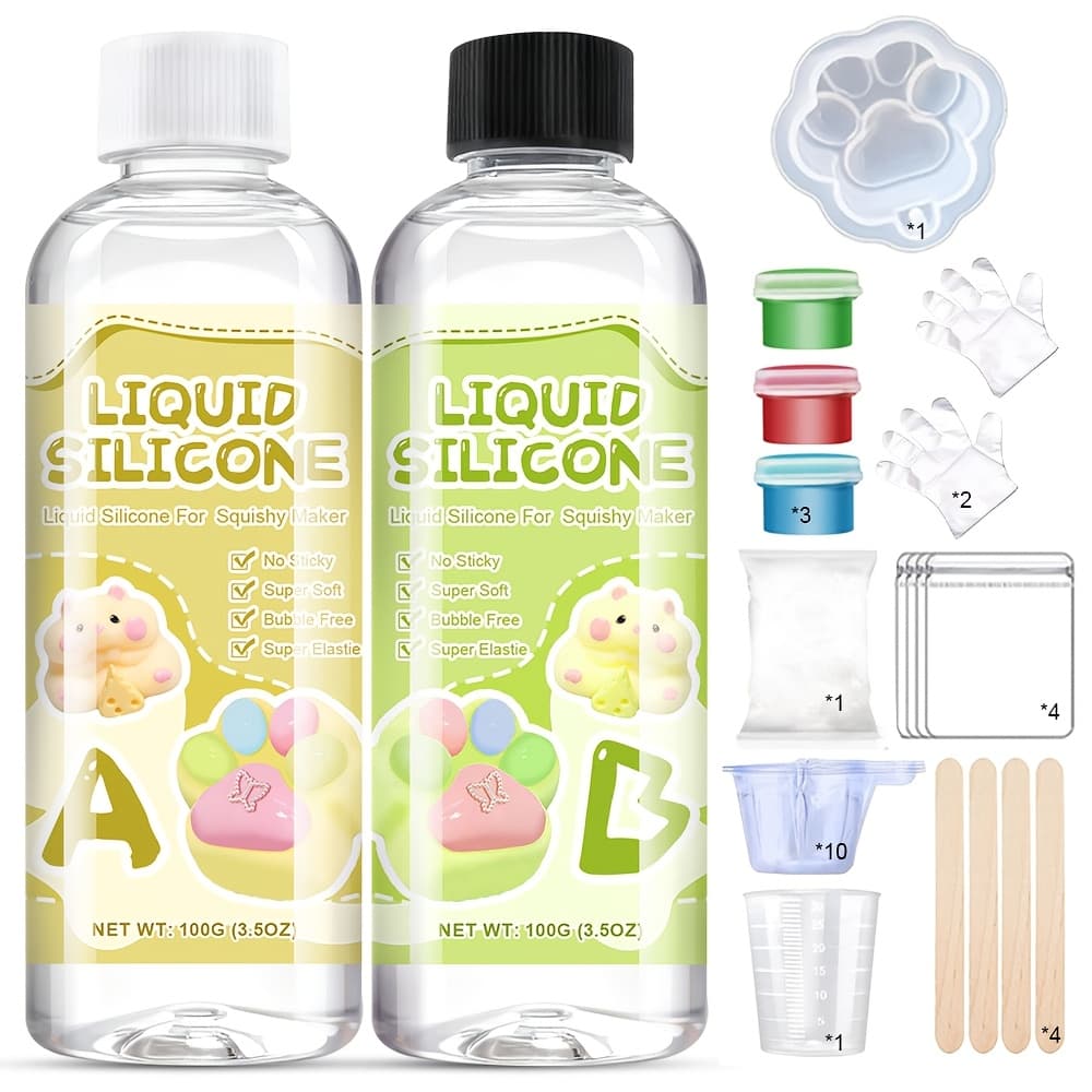 TEMU Taba Creation Set Kit 500g/200g 1:1 Ab Liquid With Molds For Make Your Own Super Soft Squishies Birthday Party Favors