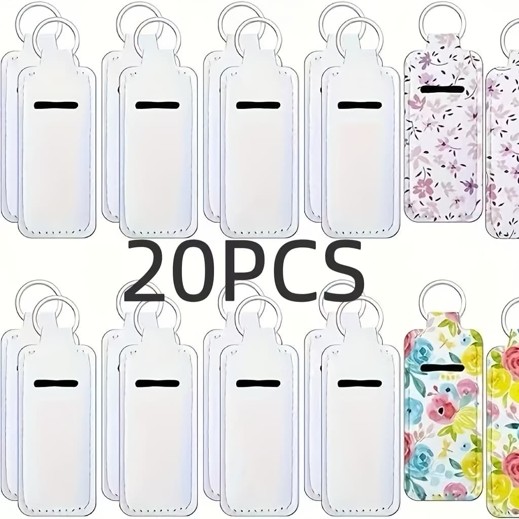TEMU 10/20pcs Sublimation Lipstick Holder Keychain Blank Lipstick Keychain, Neoprene Clip-on Sleeve Travel Keychain Holder