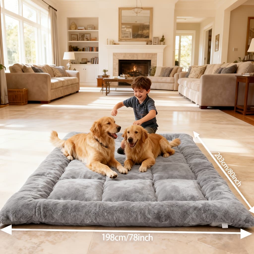 TEMU Super Large Dog Comfortable Pet Sleeping Mat, Soft Non-slip Washable Suitable For Large Dogs, For Keeping Pets Warm In Winter, An For Families, Family Playing With Pets Room Or Garden