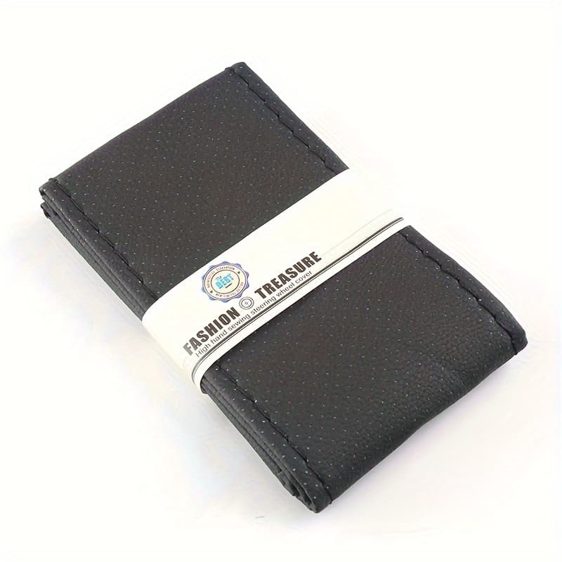 TEMU Your Car With A Soft Artificial Pu Leather 38cm Steering Wheel Cover - Includes Needles And Thread Braid!