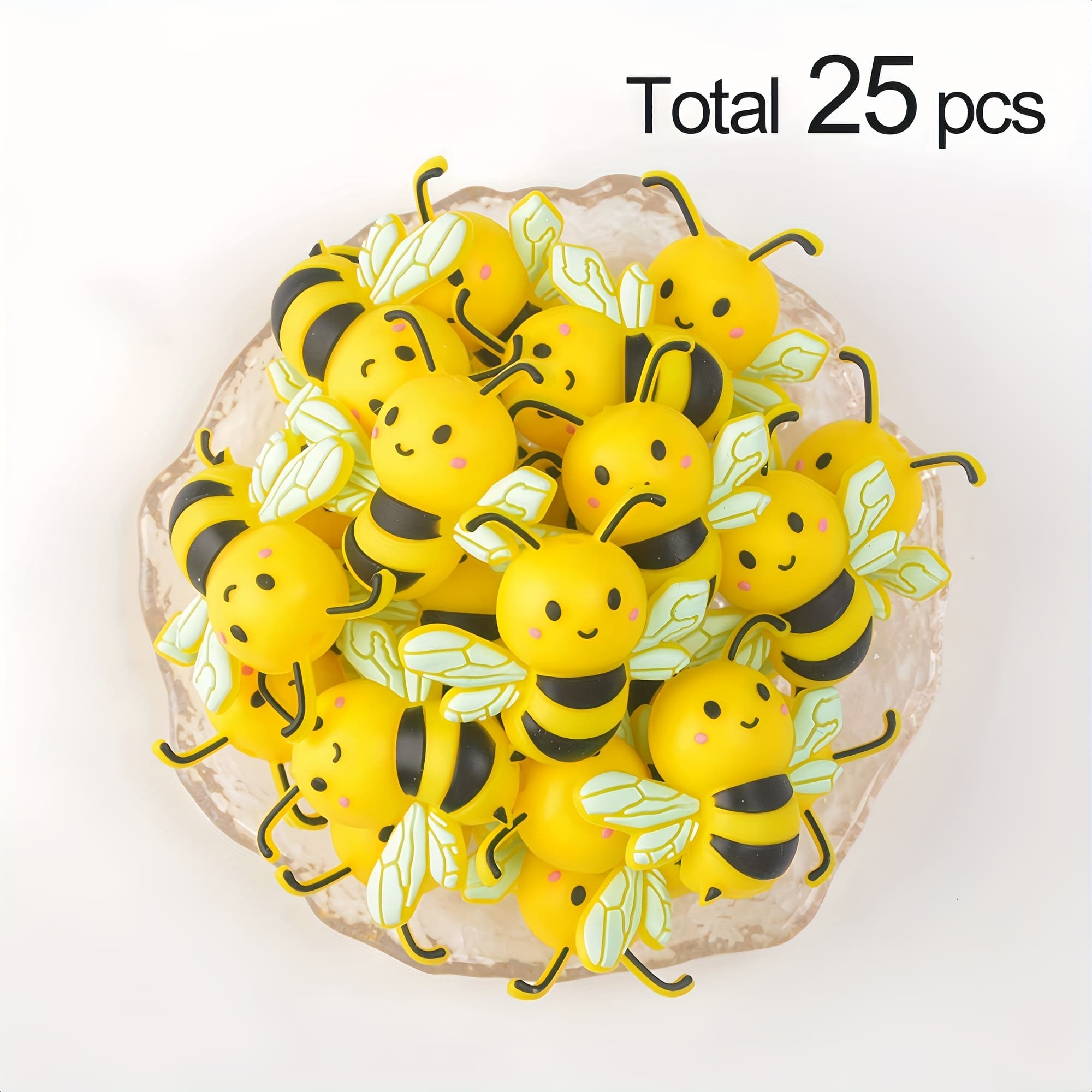 TEMU 25pcs Realistic 3d Silicone Beads Kit With Stripes & - Making Supplies For Necklace Pendants, Keychains, Id Lanyards, Pen Charms - Beads For S & (unisex Gift)