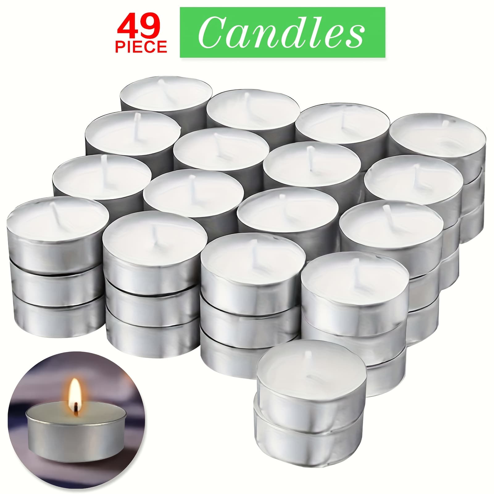 TEMU 49/99pcs Unscented Wax Candles - Smokeless, Long-lasting 2.5 Hour Burn Weddings, Halloween, Christmas, , Party Supplies, Home Decoration, Simple Decor, , Clean Burning, Holiday , Gift Buyers