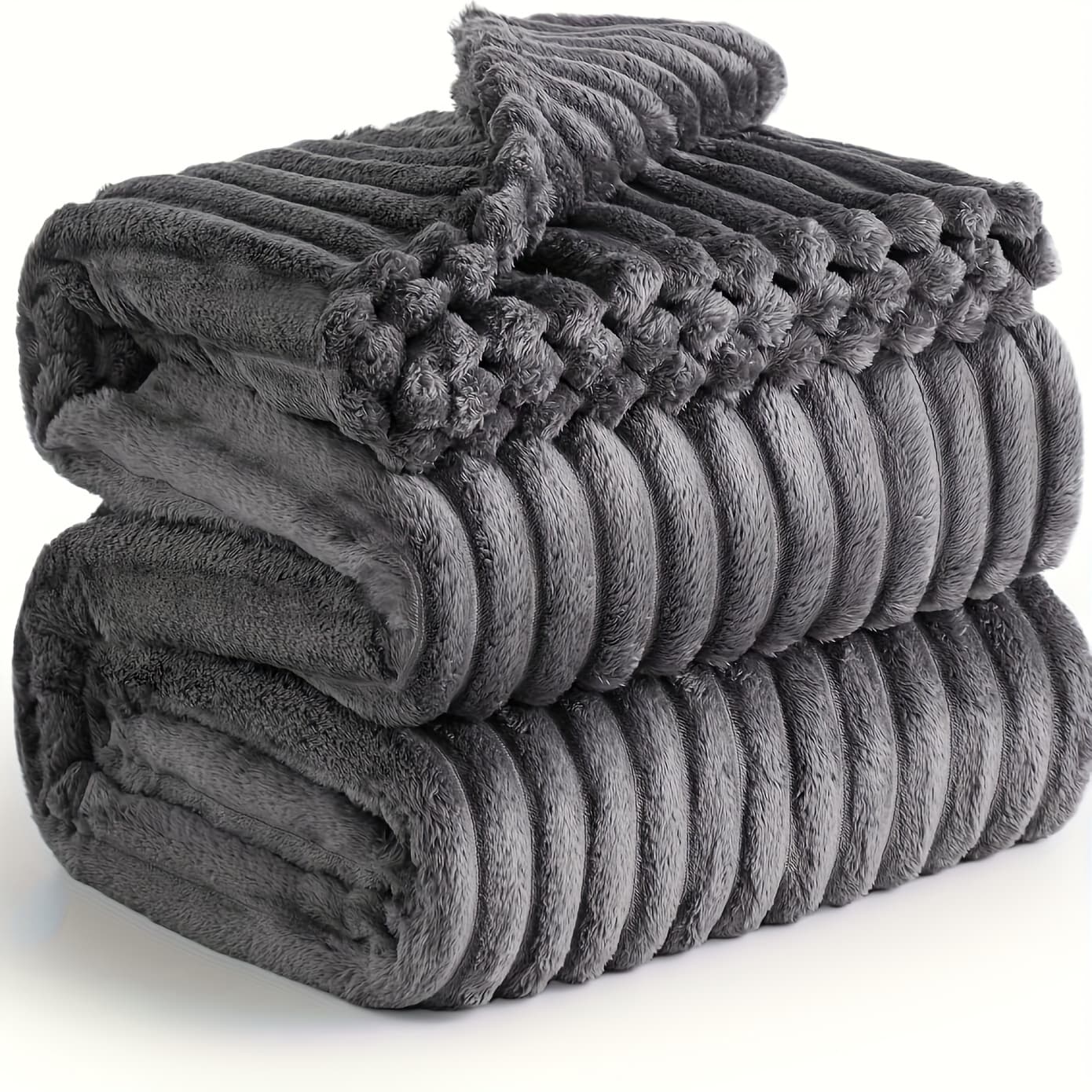 TEMU Super Soft Blanket, In Multiple Colors. Made Of High-quality Y Material With 3d Ribbed Jacquard Design. Lightweight And Used As A Blanket For The Bed, Sofa, Outdoors, Or . Suitable For All .