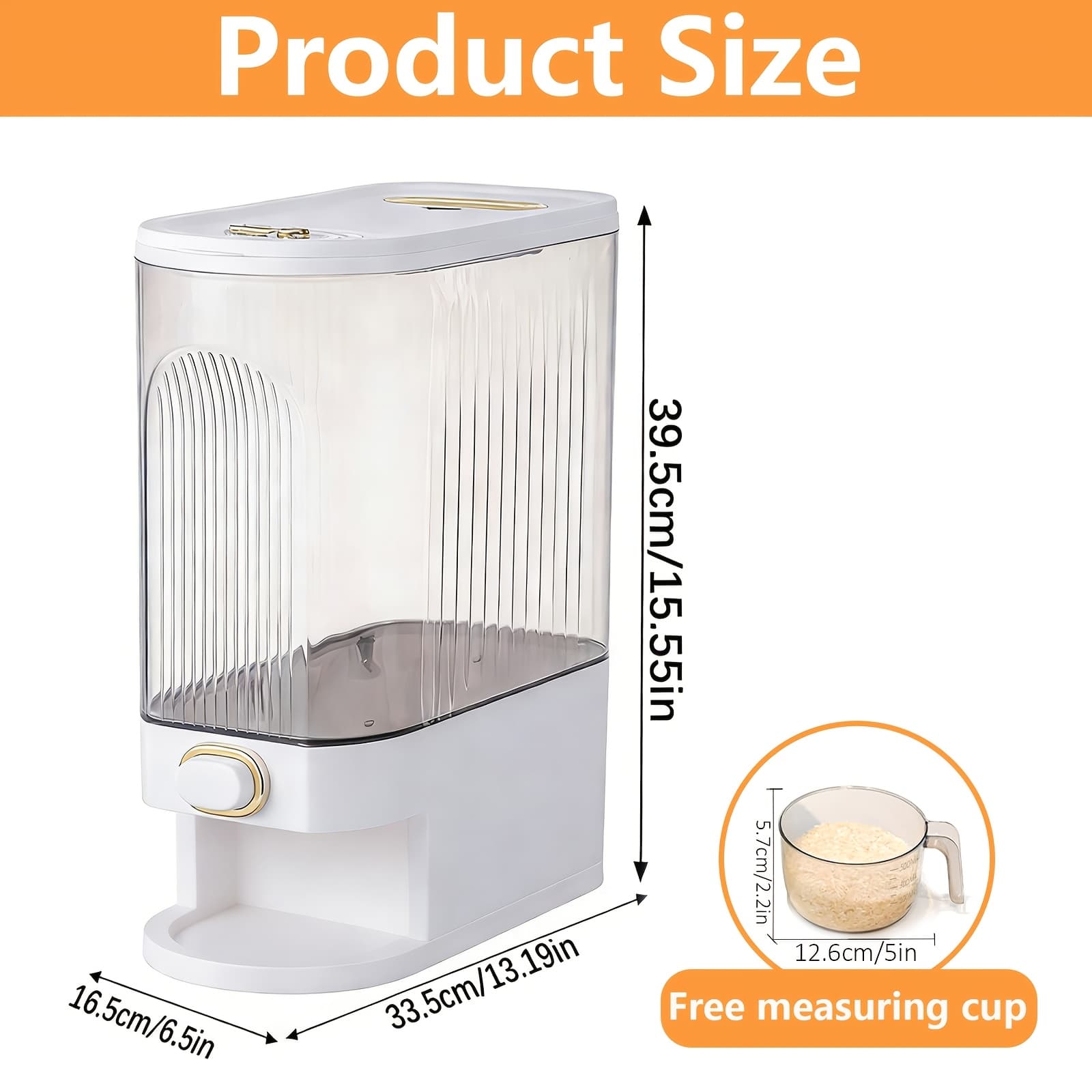 TEMU 2/4pcs Large-capacity Rice Container Comes With A Measuring Cup And Time , Perfect For Kitchen Organization And Pantry Storage Of Grains And