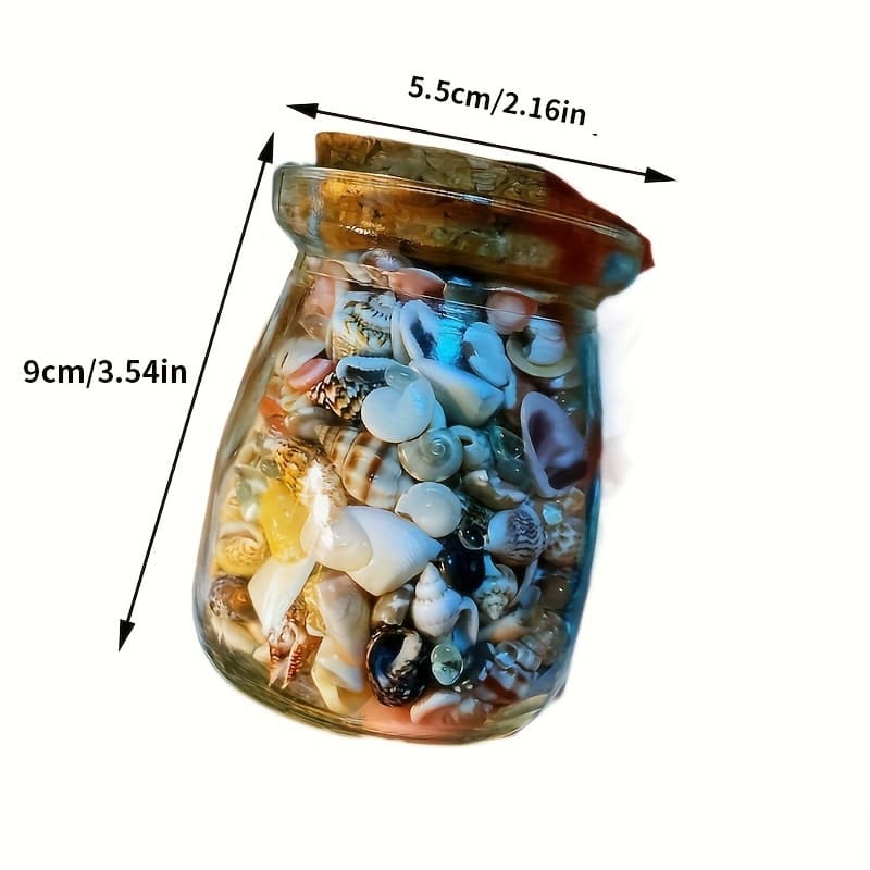 TEMU Approximately 400 Colorful Seashells And Conches, Mini Seashells, Glass Bottles, Cute, Beautifully Decorated, Containing Starfish
