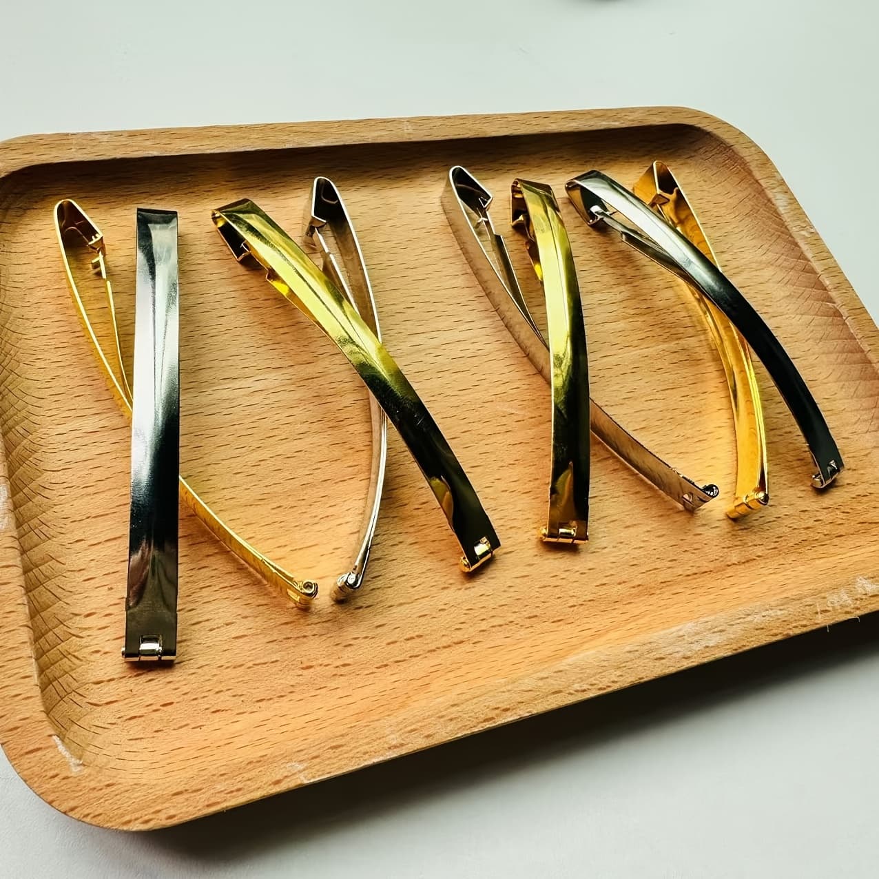 TEMU 8pcs Retro Minimalist Metal Barrette - Stainless Steel Duckbill Beauty Barrette For Dyeing, Sectioning And Twisting - Solid Additions