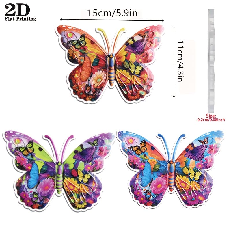 TEMU 2d Flat - 【2d Flat】 2d Flat - [2d Flat] 3pcs Spring New 2d Flat Wall Decoration - Novelty Acrylic Pendant, Indoor Outdoor Garden/ Room Decor - Insect & Housewarming Gift - No Electricity