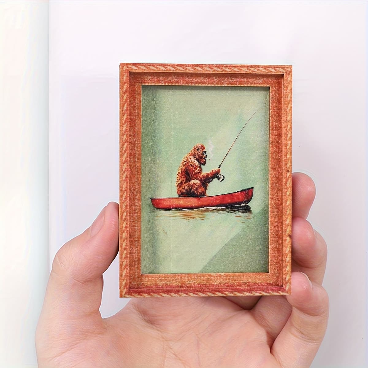 TEMU A Mini Photo Frame-shaped Refrigerator Magnet Featuring A Gorilla , A Decorative Item, Perfect For Holiday Gifts