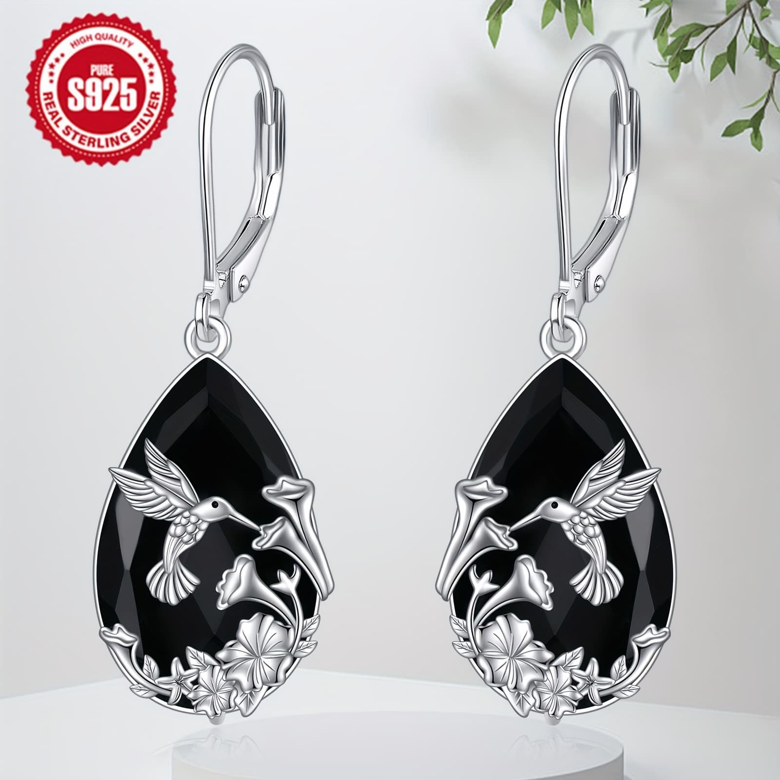 TEMU Hummingbird Earrings S925 Sterling Dangle Drop Earrings Jewelry Sgifts For Women