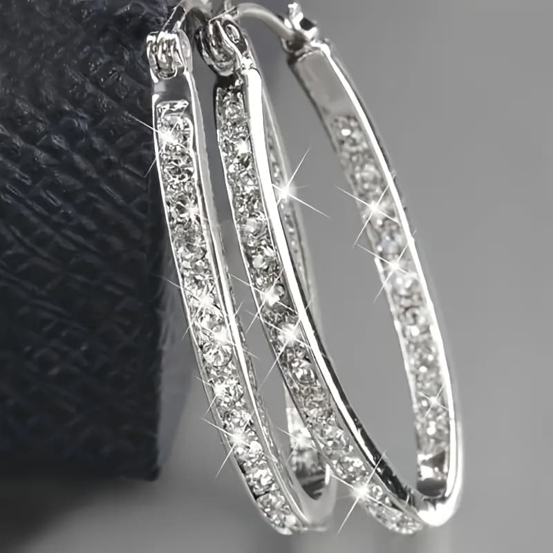 TEMU 1 Pair Of Simple Large Hoop Earrings With Fashion Temperament, Female Personality , Banquet Holiday Wear