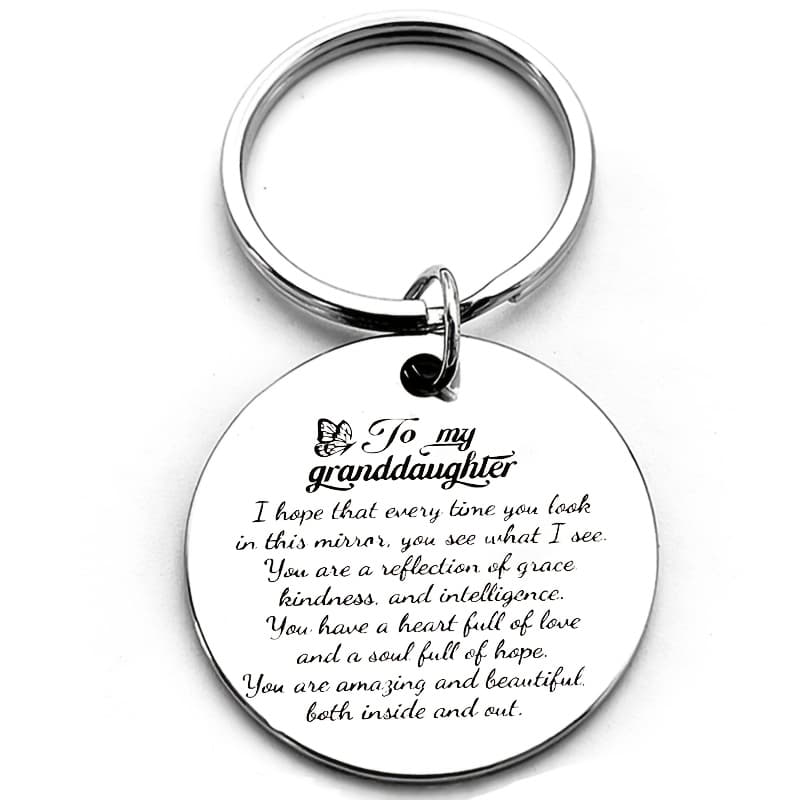 TEMU Elegant , With The Words "to My Granddaughter", Gift From Grandparents, Durable Keychain, Birthday Or Christmas Souvenir, Suitable For Grandparents To Give Their Granddaughter Daily Holiday Gifts