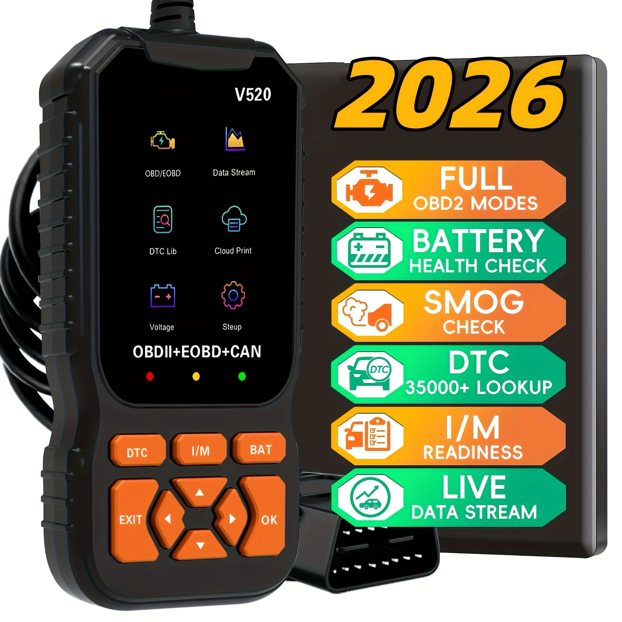 TEMU Professional Diagnostic Tool Usb-powered Code Reader & Eraser With Battery /m Readiness 10-language For 1996+ Obd-ii Cars