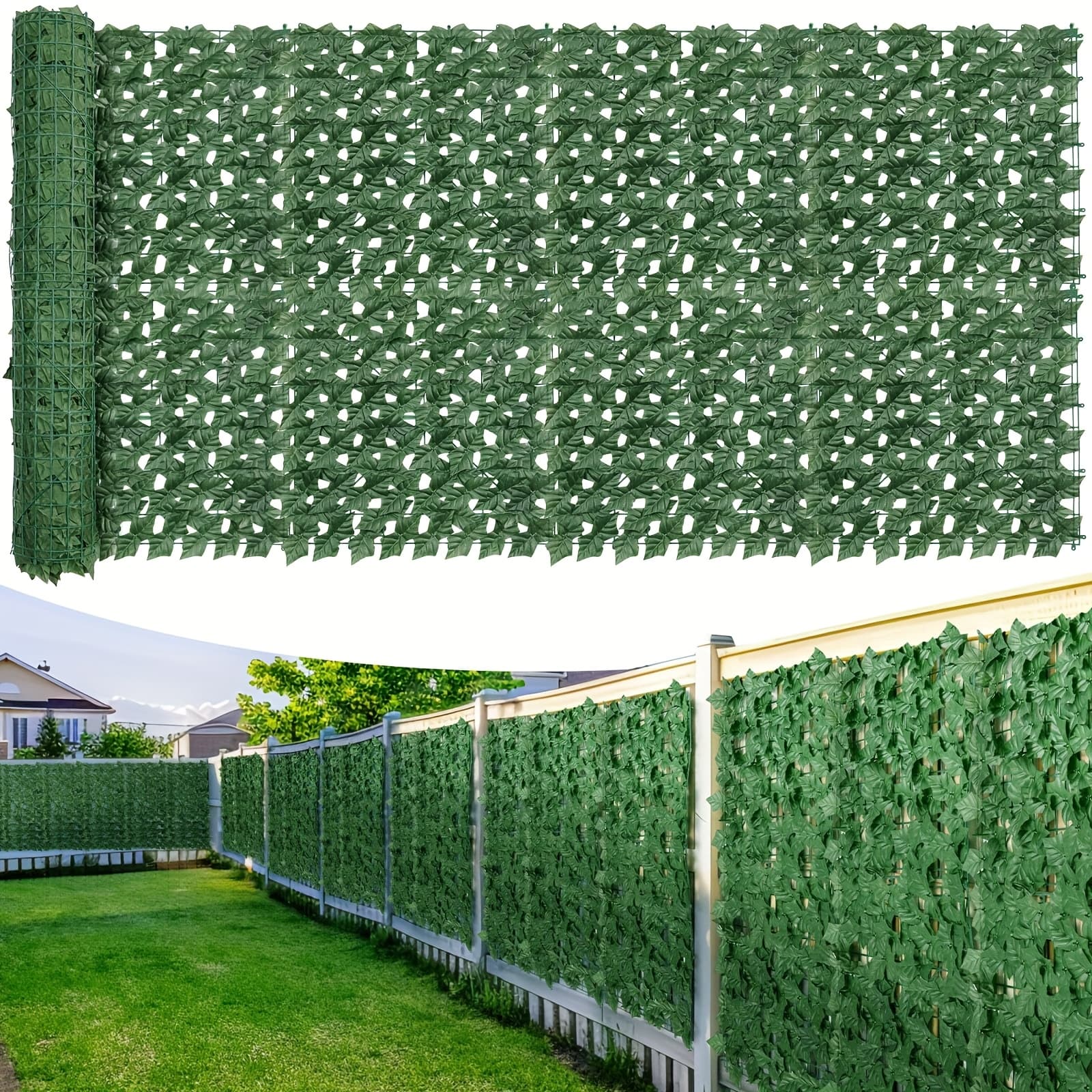 TEMU Ivy Privacy Fence Screen, Faux Ivy Hedges Fence, Greenery Privacy Fence With Mesh Cloth Backing, 40x120in Greenery Backdrop, Decoration For Outdoor Garden, Yard, Balcony